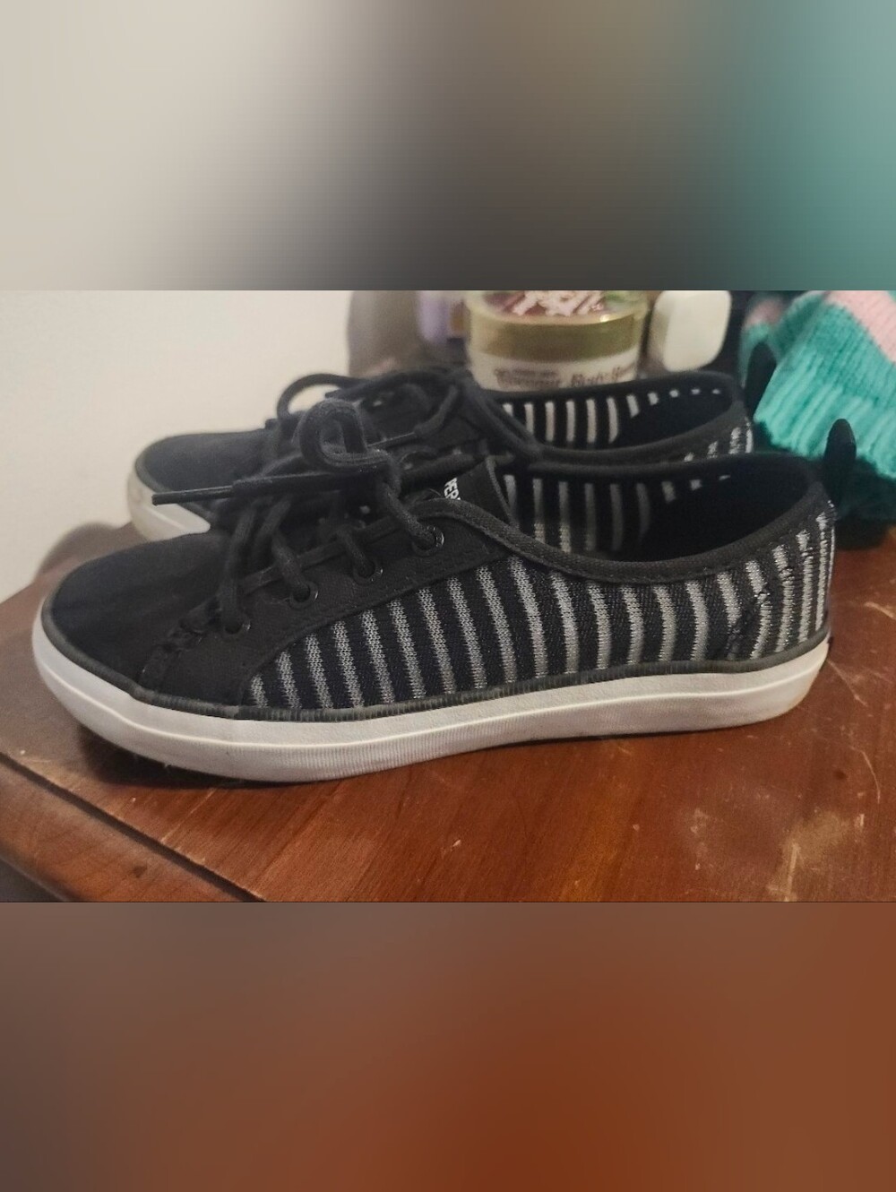Sperry Black and White Striped Women's Sneakers